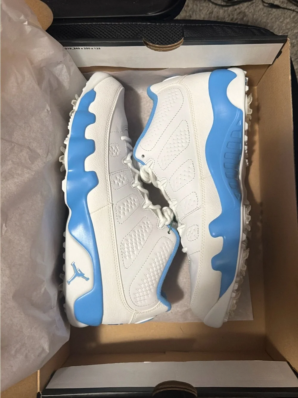 Jordan 9 Retro Men's Golf White and Light Blue
